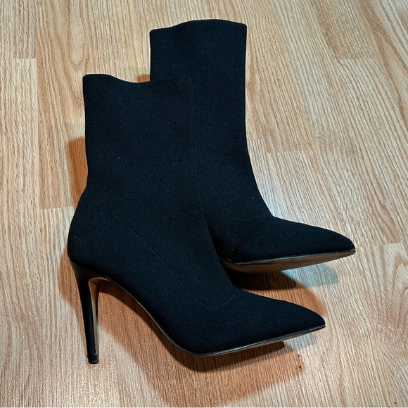 Express Stiletto black sock booties‎ boots 7.5 - Picture 1 of 7